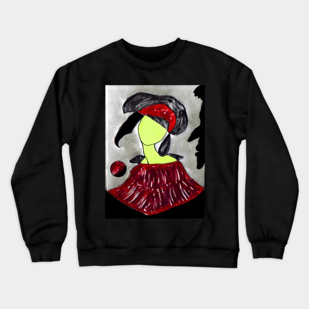 Perfume Botticelli Green Face Crewneck Sweatshirt by Sarah Curtiss